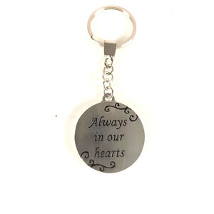 Always In Our Heart Keychain Silver Tone Picture Frame